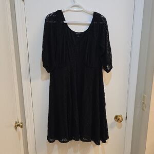 Torrid 1x Black Lace Midi Dress